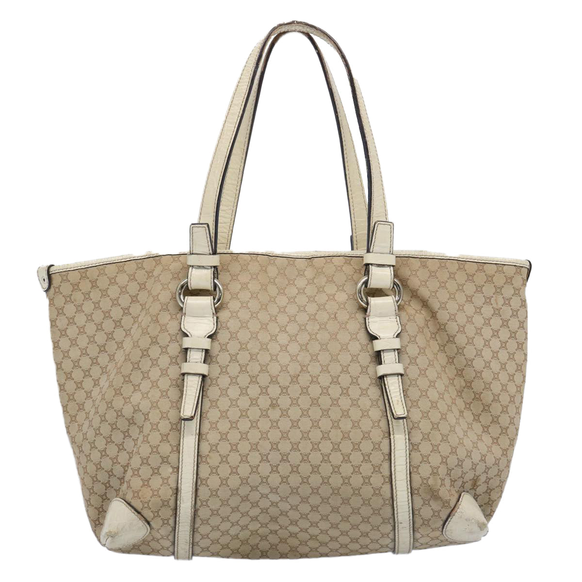 CELINE Macadam Canvas Tote Bag Beige  62341