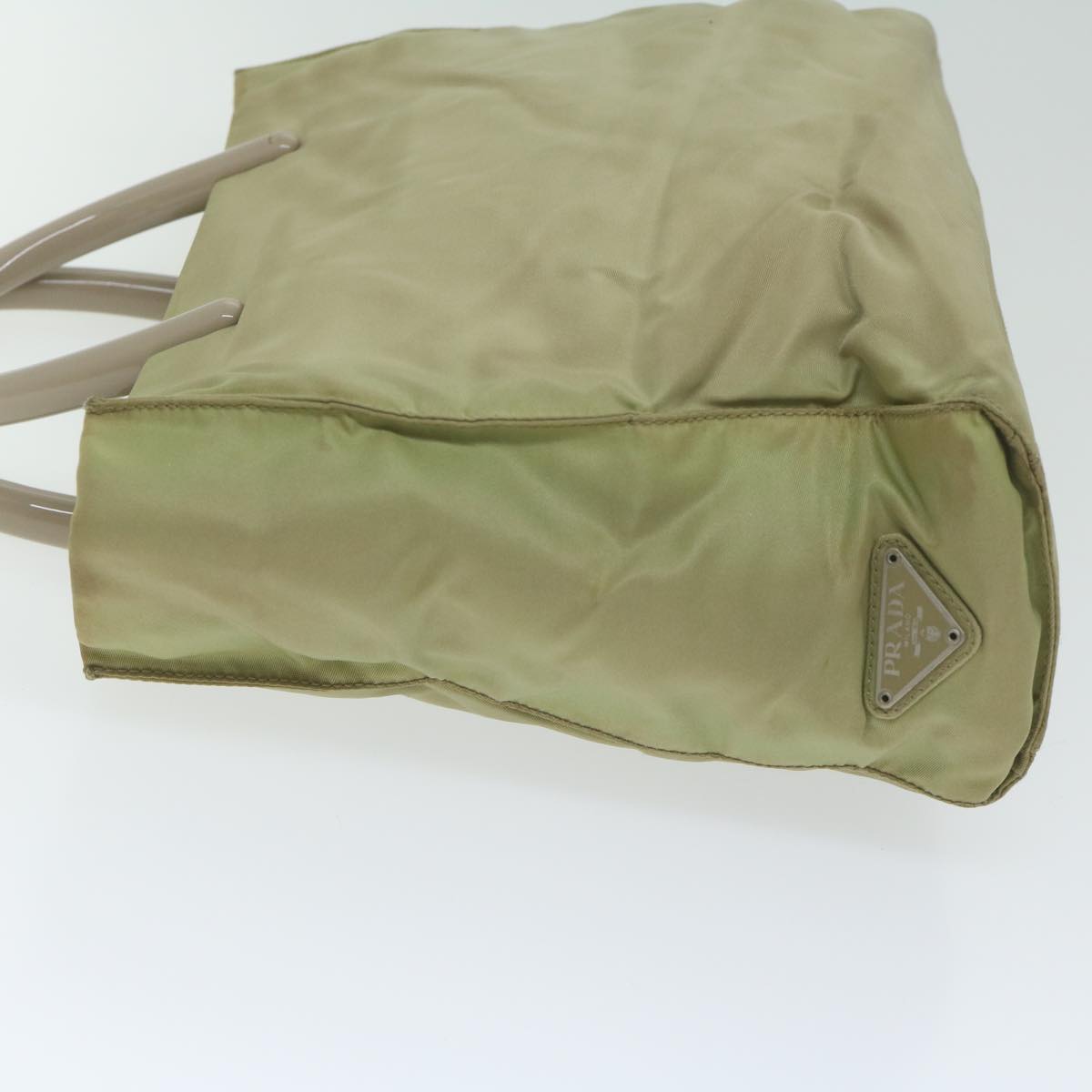 PRADA Hand Bag Nylon Beige  62358