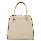 PRADA Hand Bag Patent leather Cream  62443