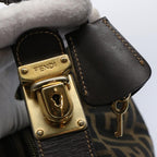 FENDI Zucca Canvas Vanity pouch Hand Bag Nylon Brown Black62446