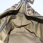 FENDI Zucca Canvas Vanity pouch Hand Bag Nylon Brown Black62446