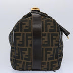 FENDI Zucca Canvas Vanity pouch Hand Bag Nylon Brown Black62446