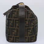 FENDI Zucca Canvas Vanity pouch Hand Bag Nylon Brown Black62446