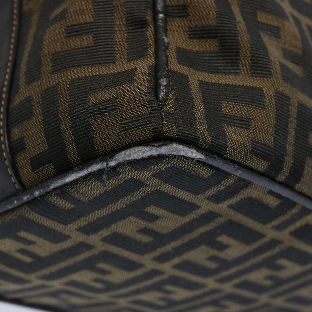 FENDI Zucca Canvas Vanity pouch Hand Bag Nylon Brown Black62446