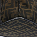 FENDI Zucca Canvas Vanity pouch Hand Bag Nylon Brown Black62446