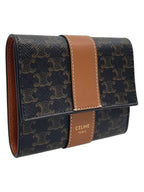 CELINE Celine 10D572BZ9 Triope Canvas 3 fold Ring Wallet