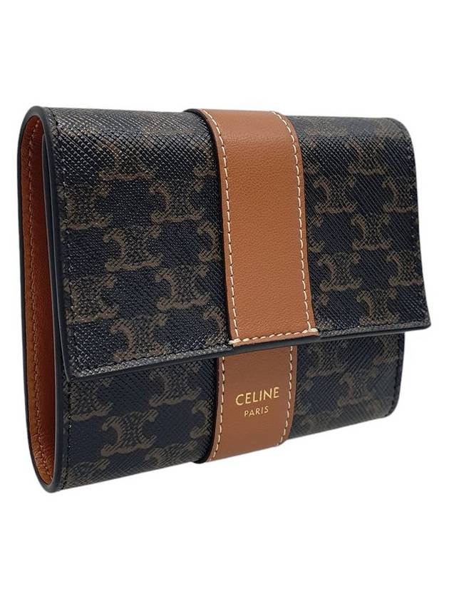 CELINE Celine 10D572BZ9 Triope Canvas 3 fold Ring Wallet
