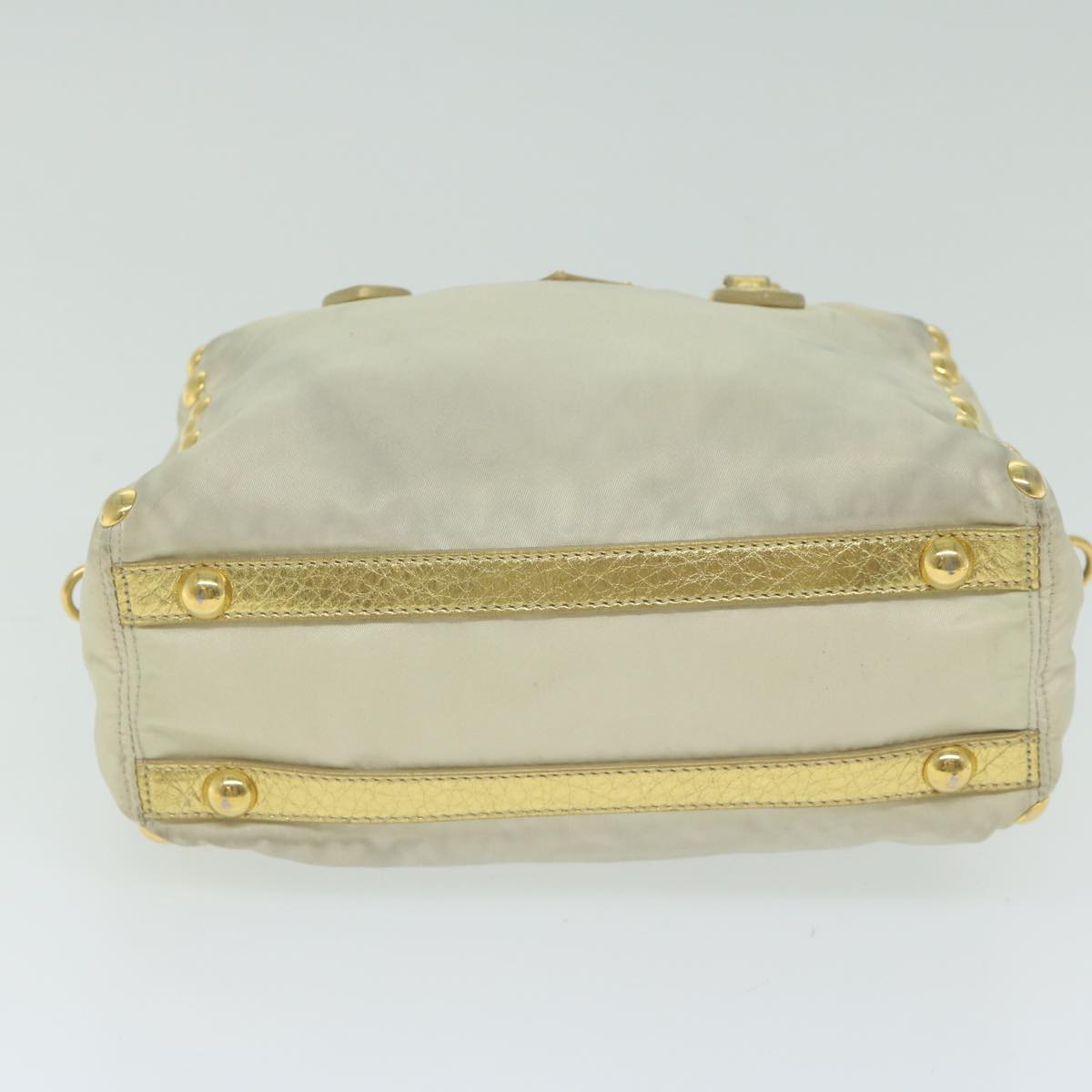 PRADA Hand Bag Nylon 2way Cream  62489