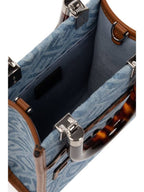 Fendi Mini Sunshine Denim Shopper Bag Blue