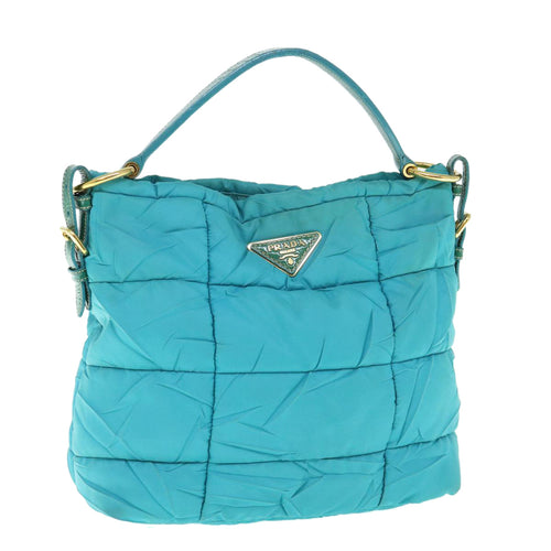 PRADA Shoulder Bag Nylon Turquoise Blue  62503