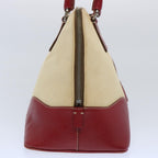 PRADA Hand Bag Canvas Beige  62507