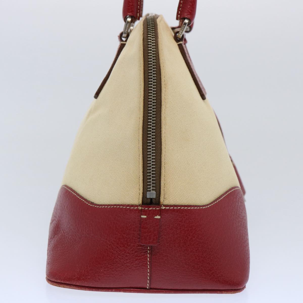 PRADA Hand Bag Canvas Beige  62507