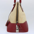 PRADA Hand Bag Canvas Beige  62507