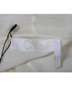 Chloe Scarf Collar Blouse in White Silk