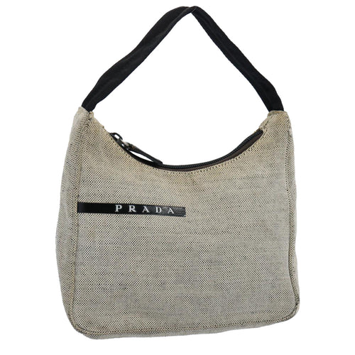 PRADA Sports Hand Bag Canvas Black White  62564