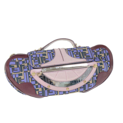 FENDI Zucca Canvas Hand Bag 2way Purple Pink62577
