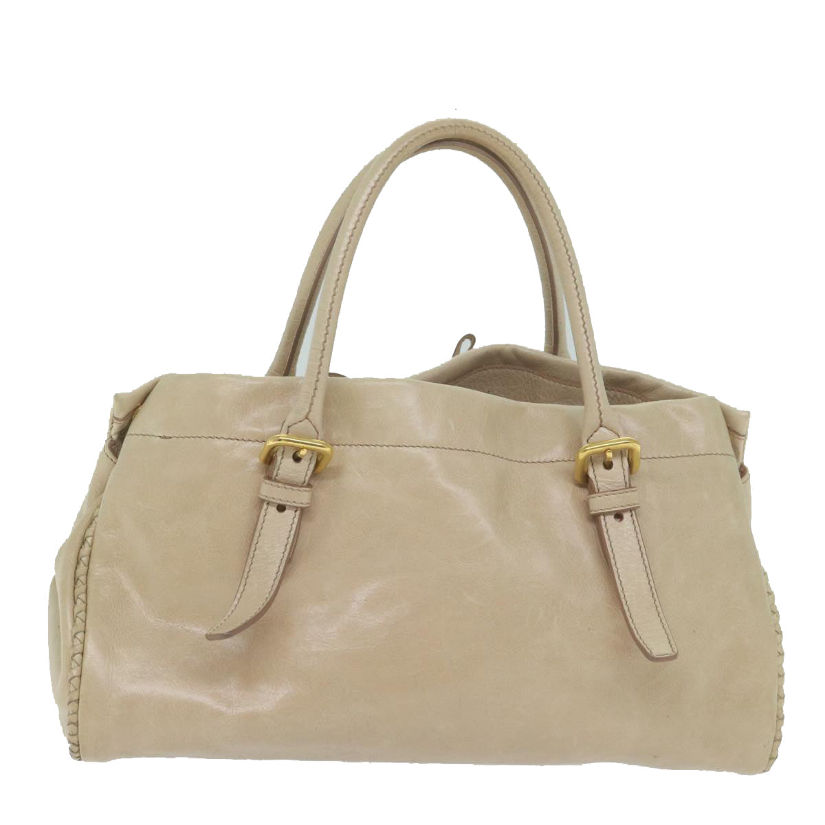 PRADA Hand Bag Leather 2way Beige  62596