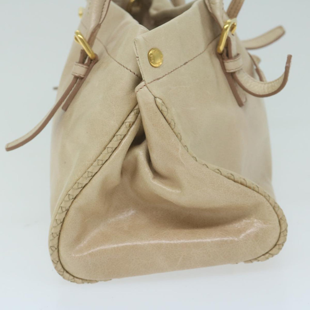 PRADA Hand Bag Leather 2way Beige  62596