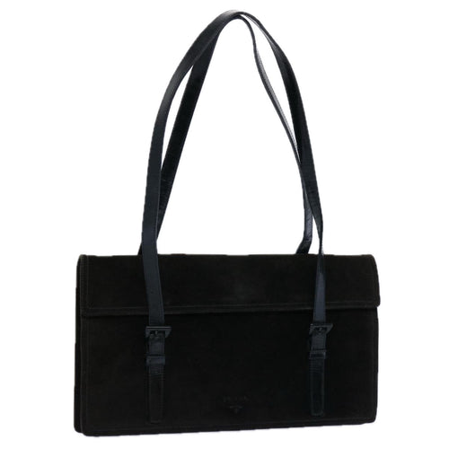 PRADA Hand Bag Suede Black  62597