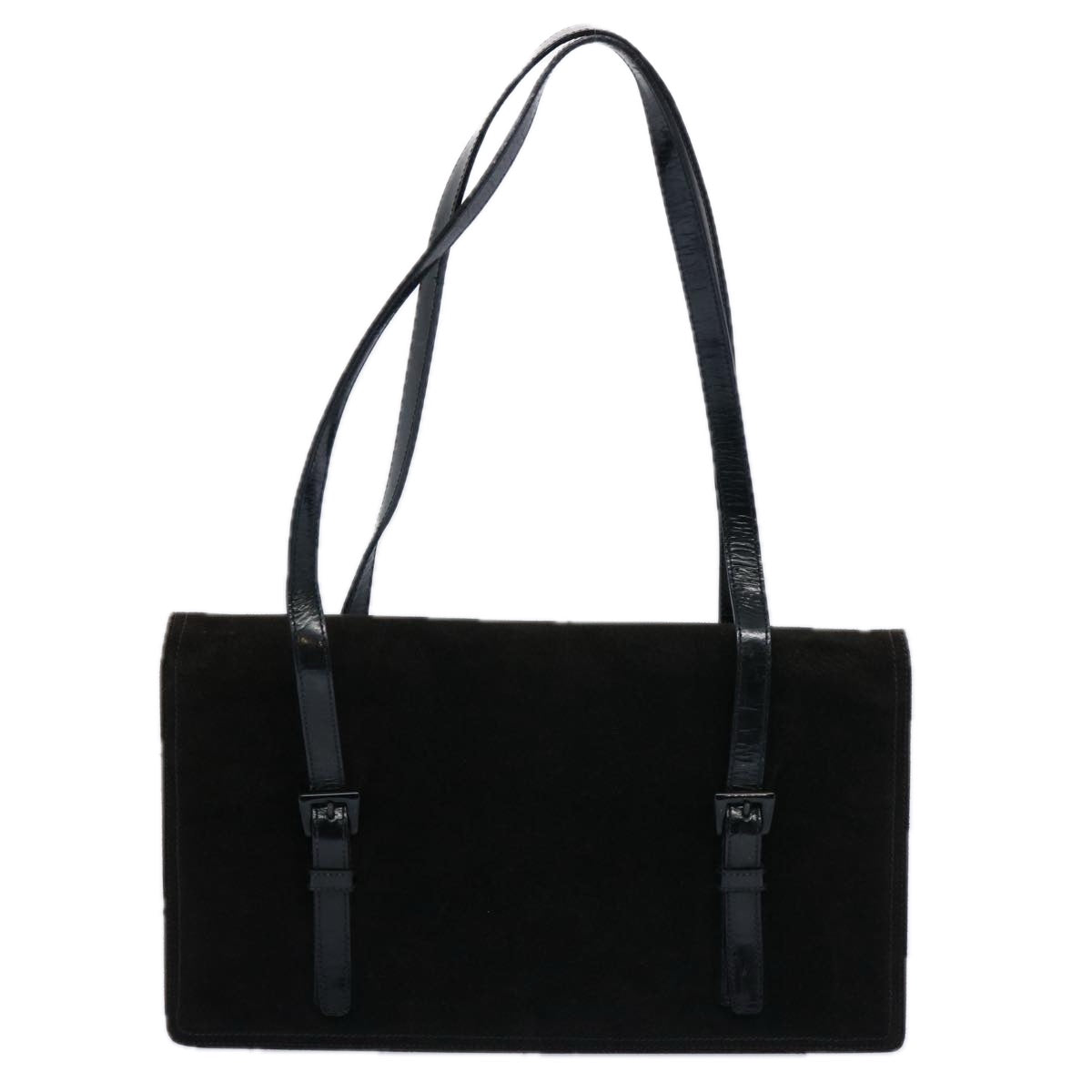 PRADA Hand Bag Suede Black  62597
