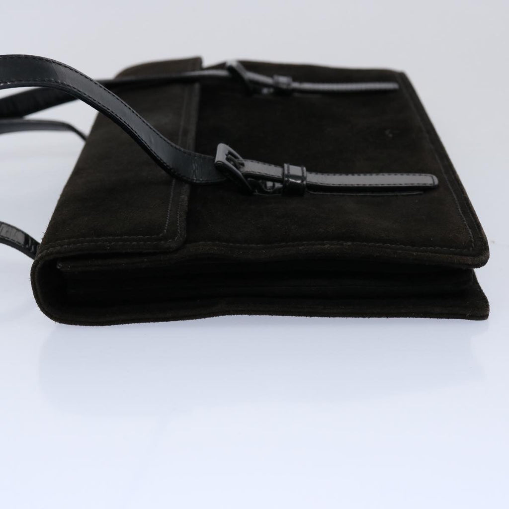 PRADA Hand Bag Suede Black  62597