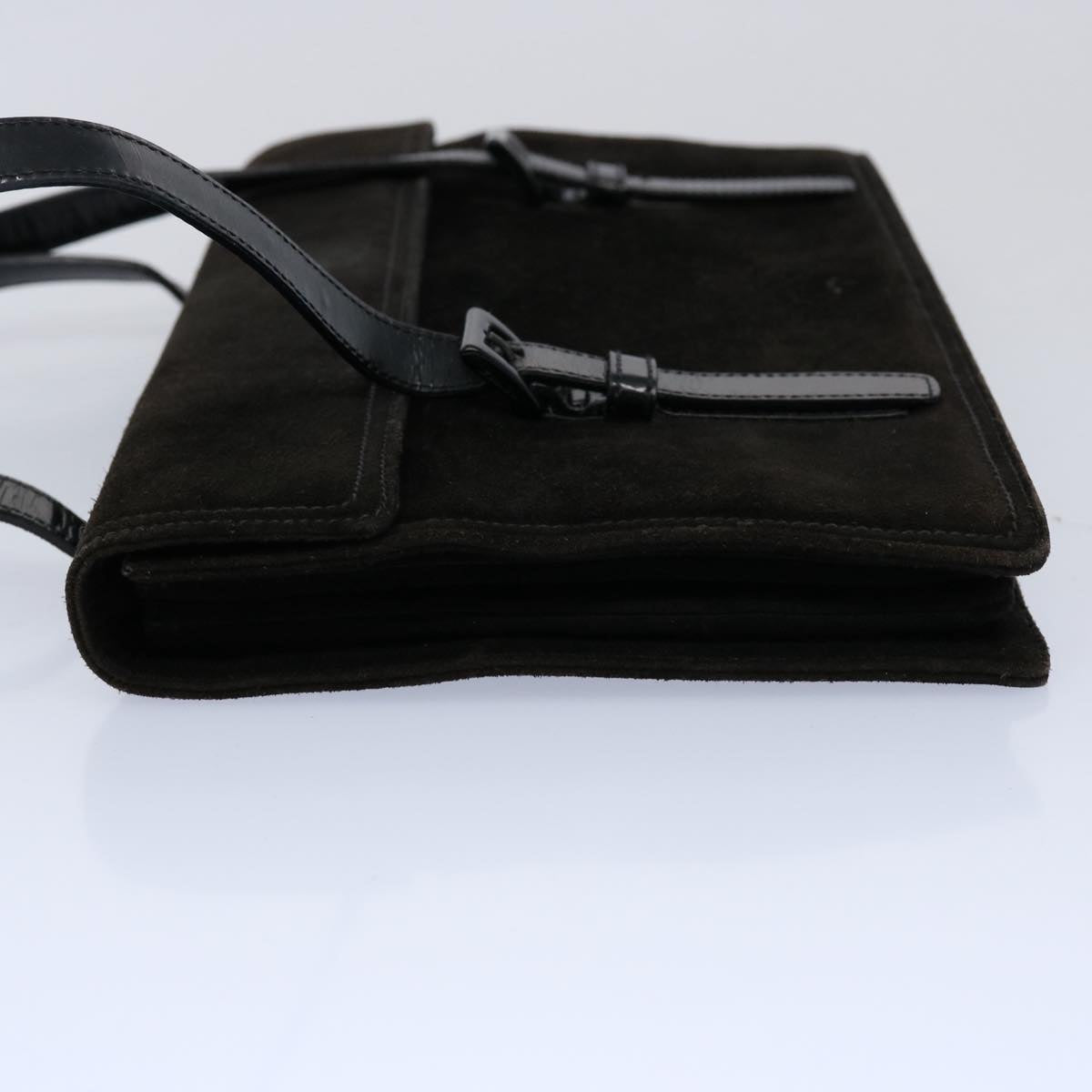PRADA Hand Bag Suede Black  62597