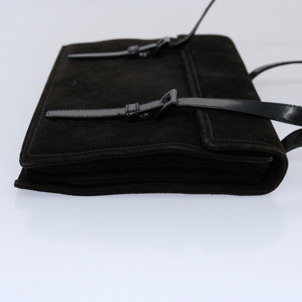 PRADA Hand Bag Suede Black  62597