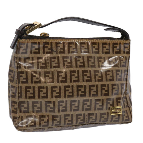 FENDI Zucchino Canvas Pouch Beige Brown62655