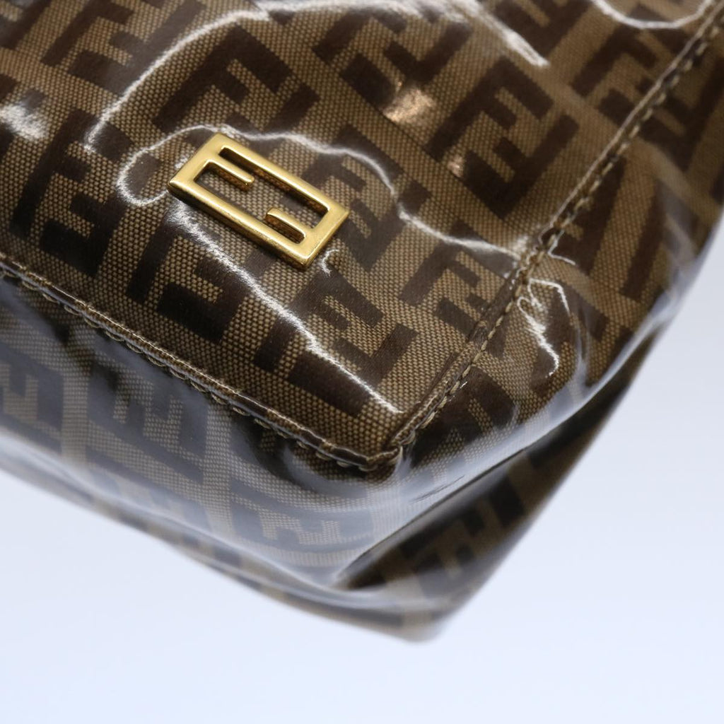 FENDI Zucchino Canvas Pouch Beige Brown62655