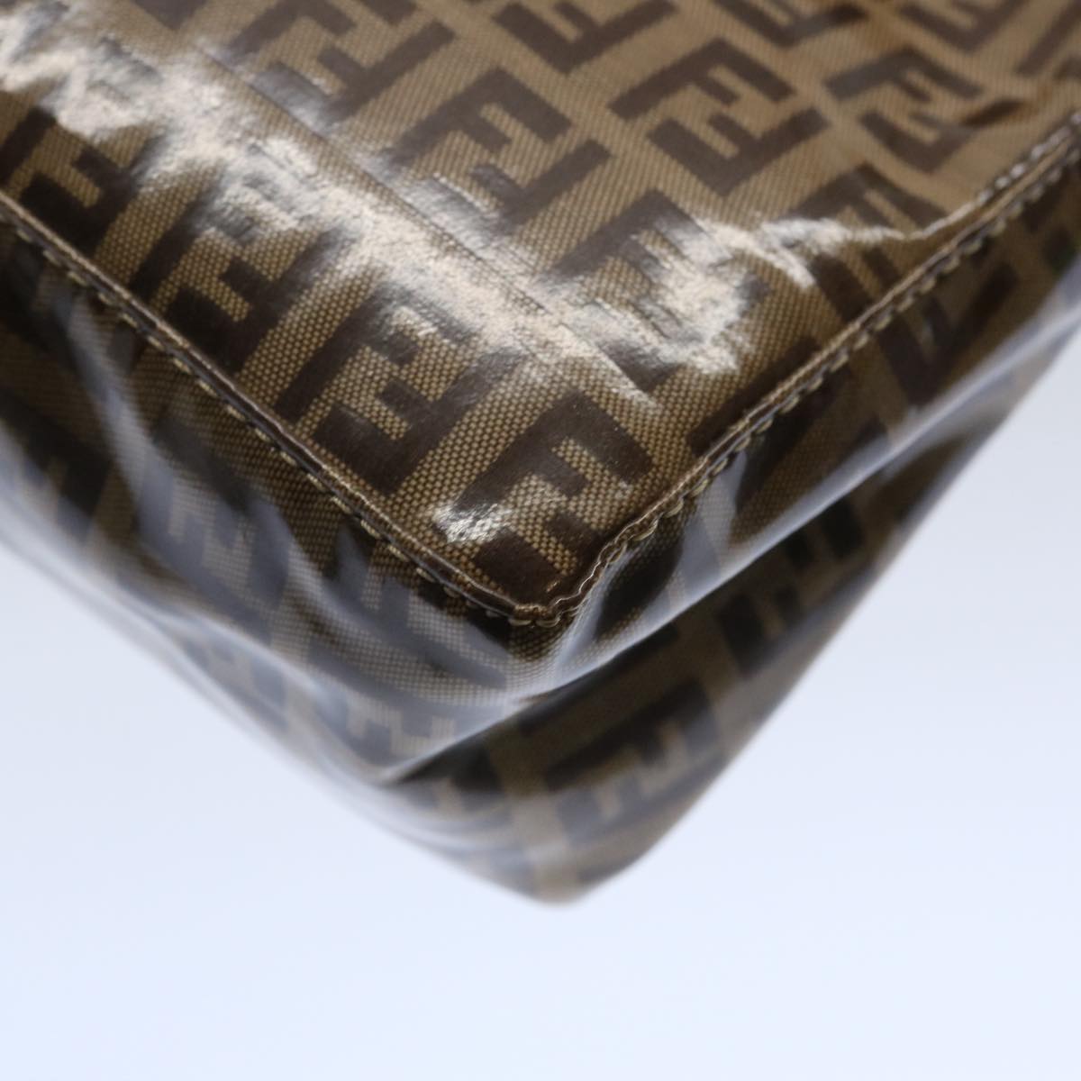 FENDI Zucchino Canvas Pouch Beige Brown62655