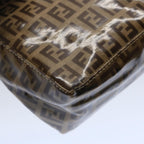 FENDI Zucchino Canvas Pouch Beige Brown62655