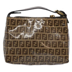 FENDI Zucchino Canvas Pouch Beige Brown62655