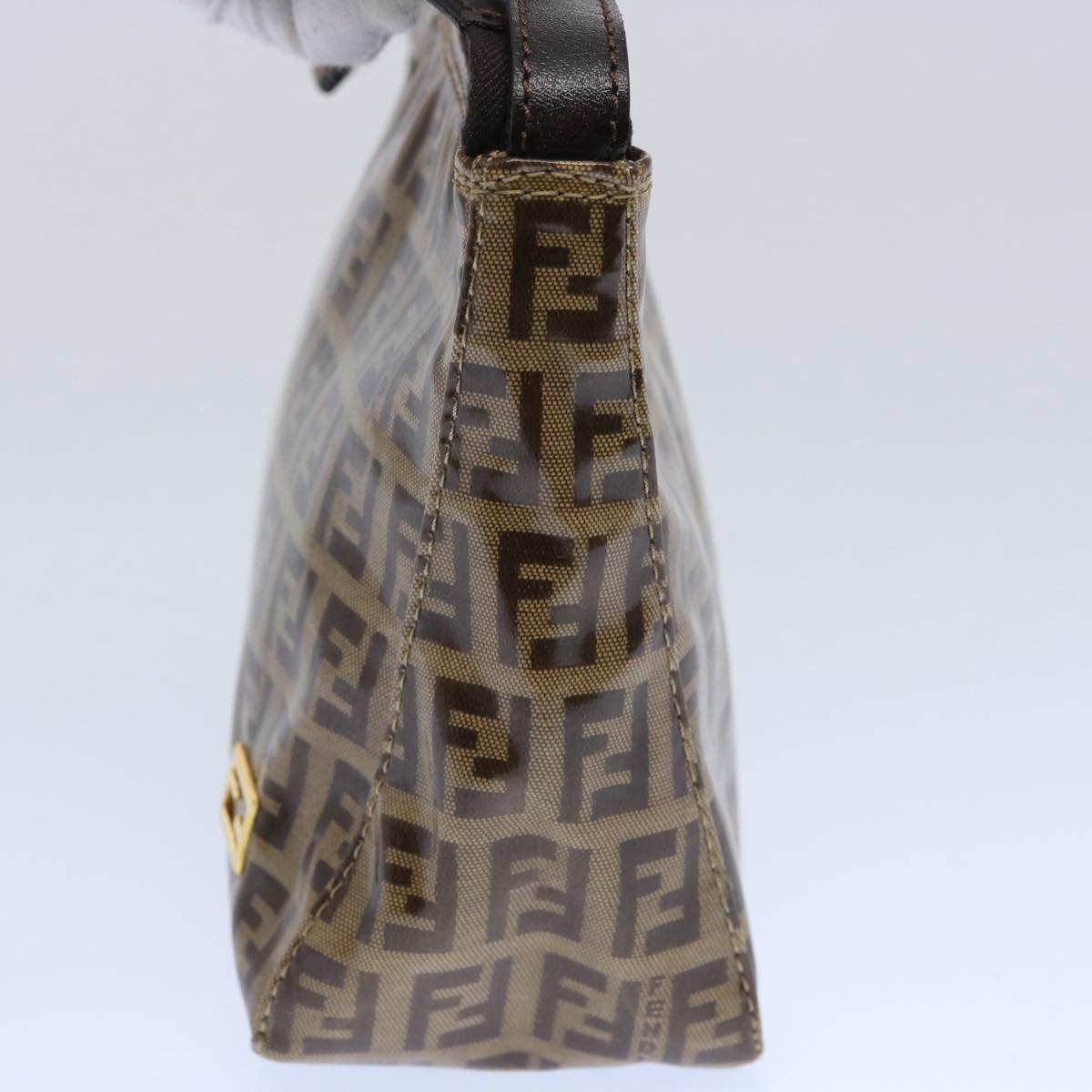 FENDI Zucchino Canvas Pouch Beige Brown62655