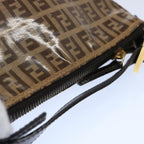 FENDI Zucchino Canvas Pouch Beige Brown62655