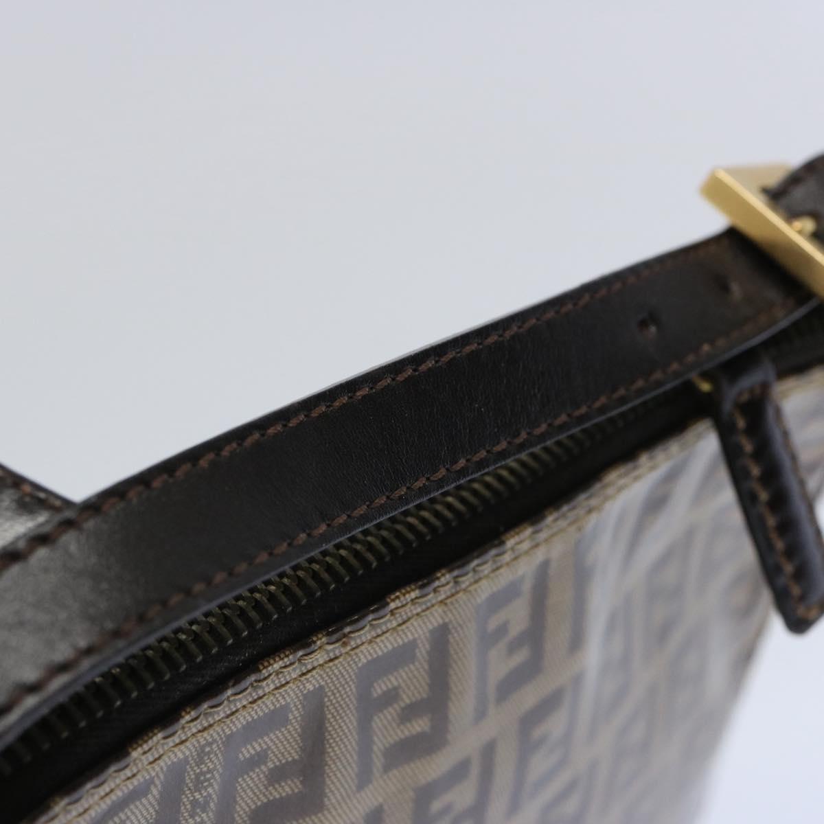 FENDI Zucchino Canvas Pouch Beige Brown62655