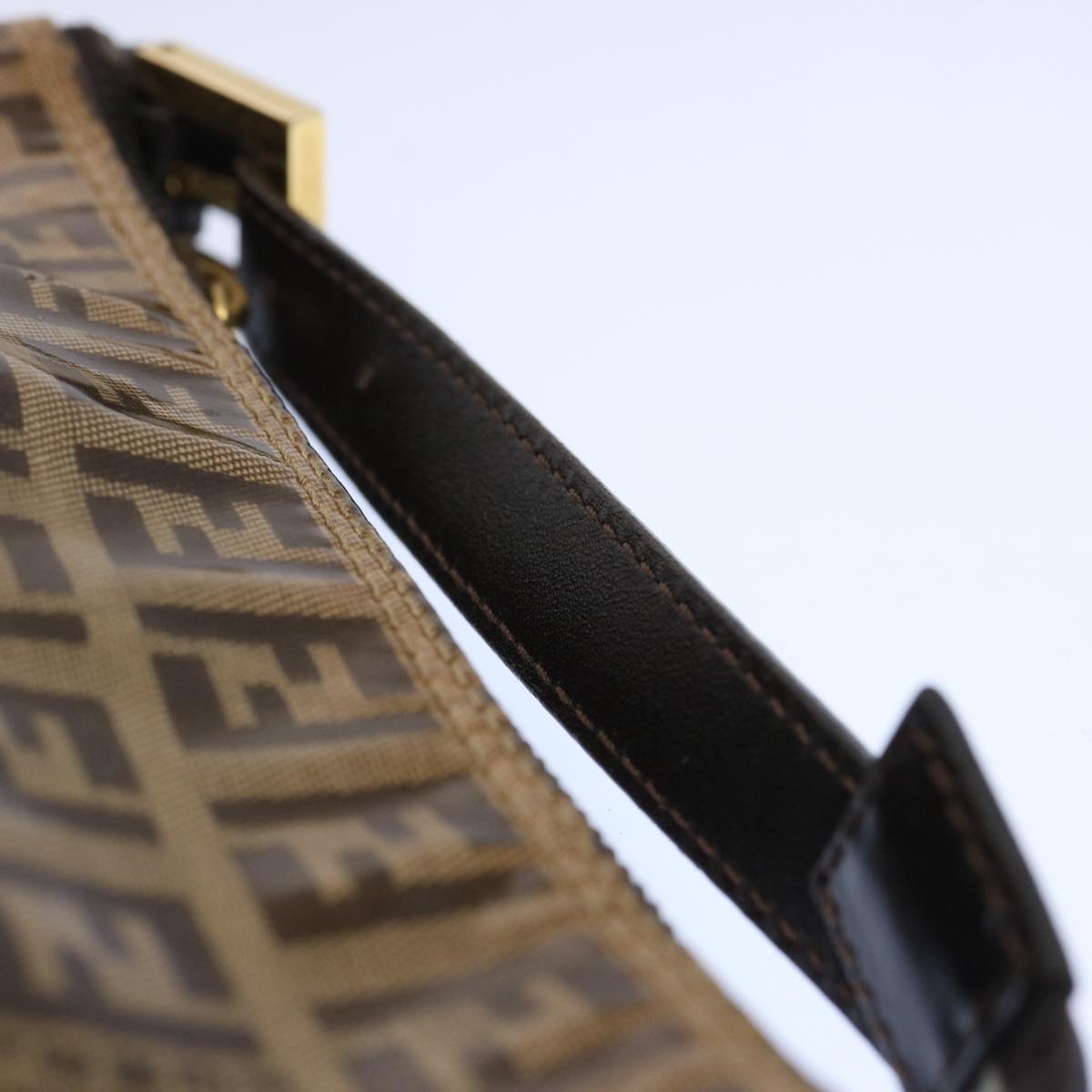 FENDI Zucchino Canvas Pouch Beige Brown62655