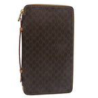 CELINE Macadam Canvas Travel Case PVC Leather Brown  62670