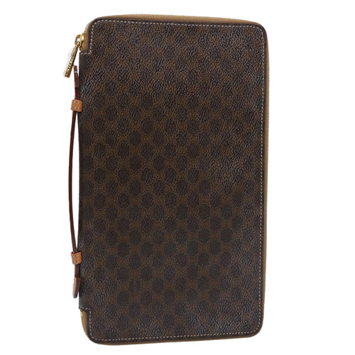 CELINE Macadam Canvas Travel Case PVC Leather Brown  62670
