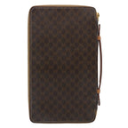 CELINE Macadam Canvas Travel Case PVC Leather Brown  62670