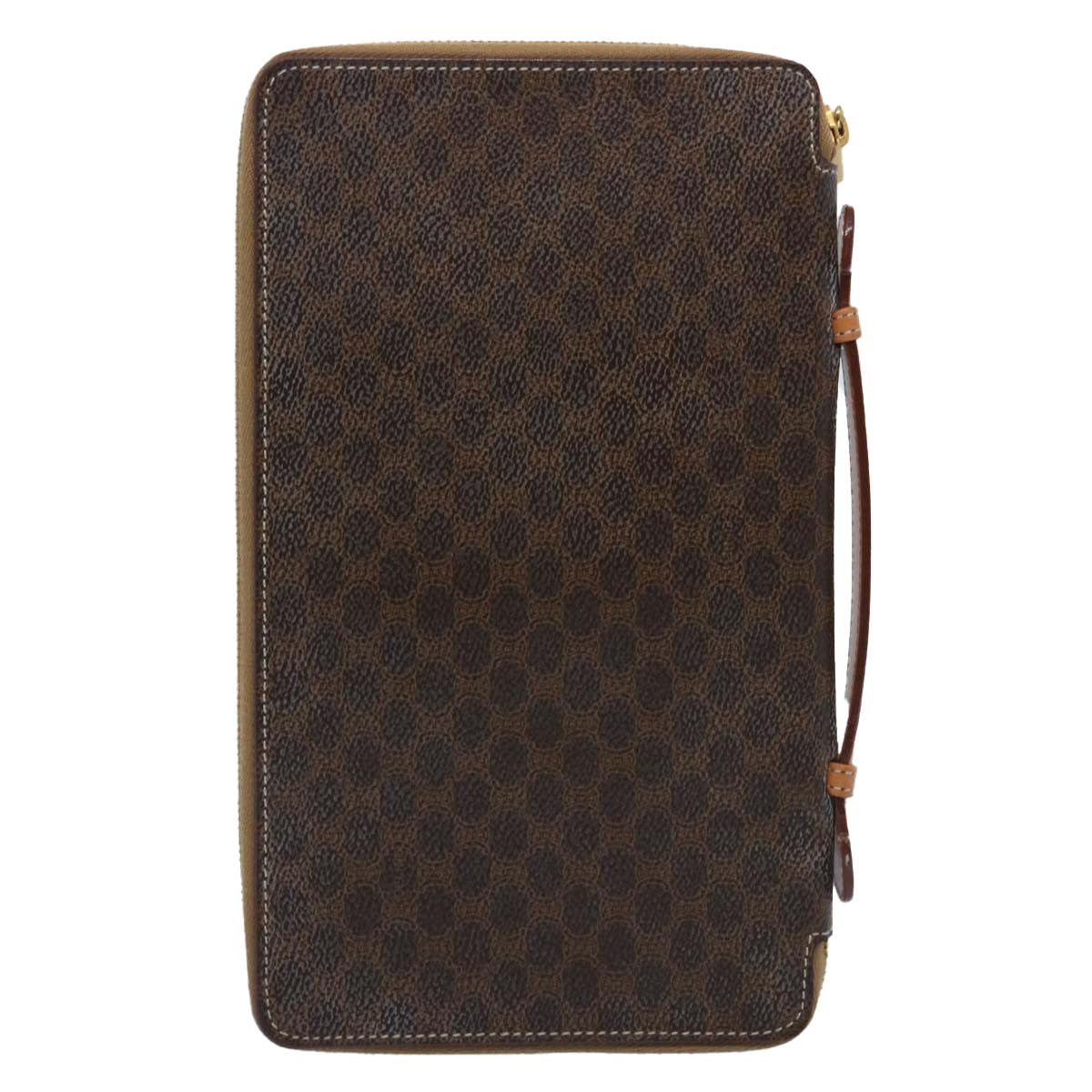 CELINE Macadam Canvas Travel Case PVC Leather Brown  62670