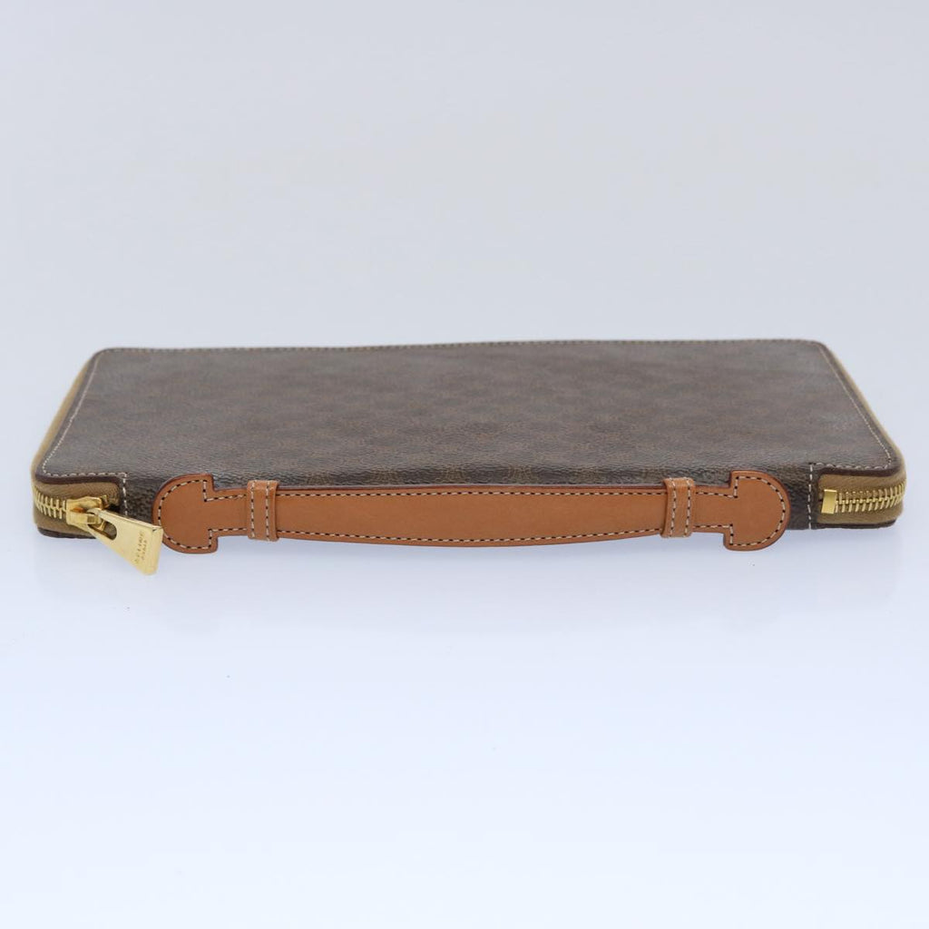 CELINE Macadam Canvas Travel Case PVC Leather Brown  62670