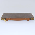 CELINE Macadam Canvas Travel Case PVC Leather Brown  62670