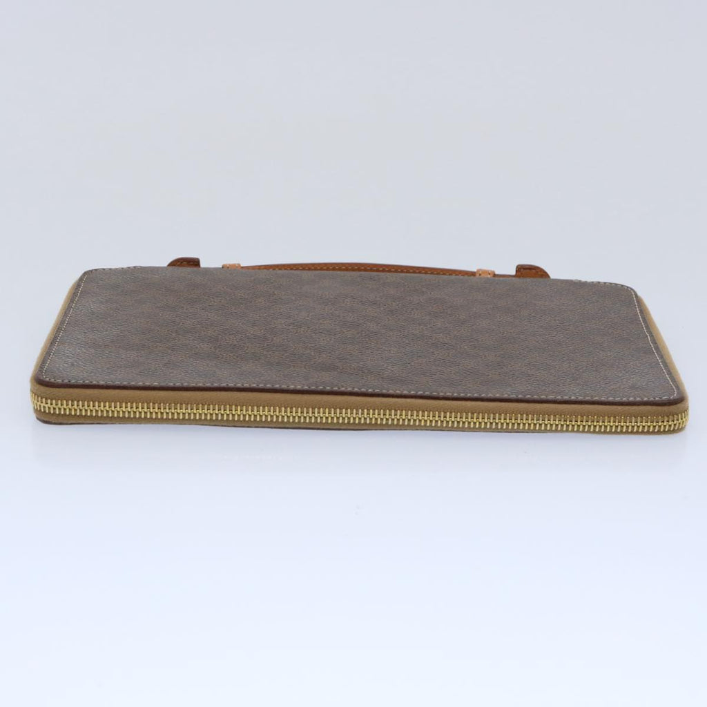 CELINE Macadam Canvas Travel Case PVC Leather Brown  62670