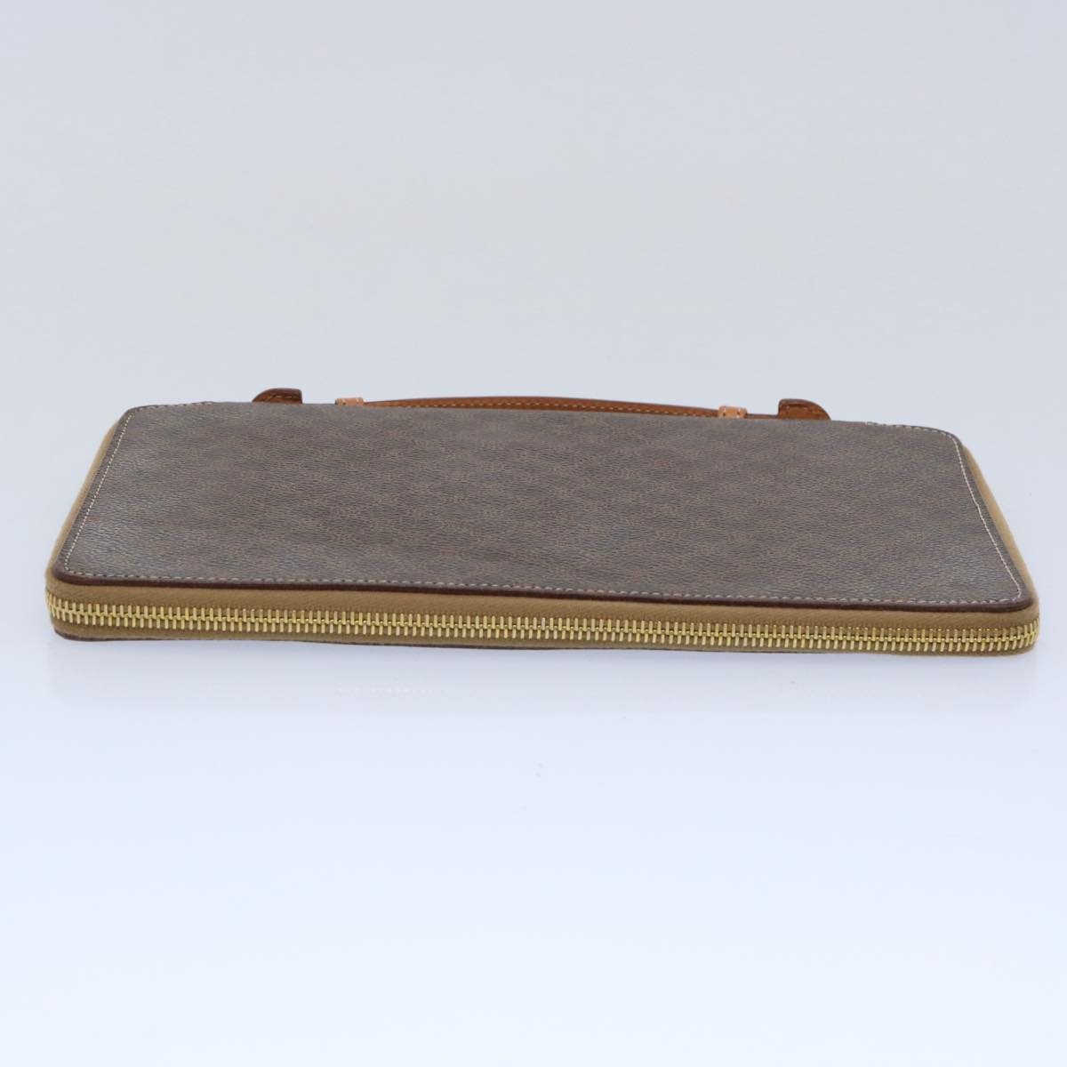 CELINE Macadam Canvas Travel Case PVC Leather Brown  62670
