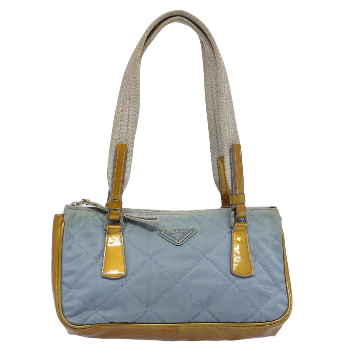 PRADA Hand Bag Nylon Enamel Light Blue  62677