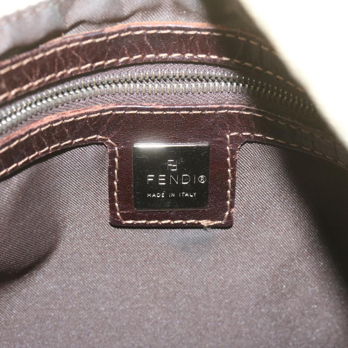 FENDI Zucca Canvas Mamma Baguette Shoulder Bag Beige62678