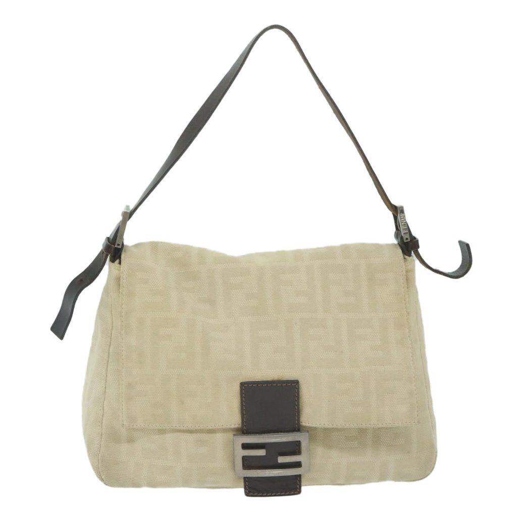FENDI Zucca Canvas Mamma Baguette Shoulder Bag Beige62678