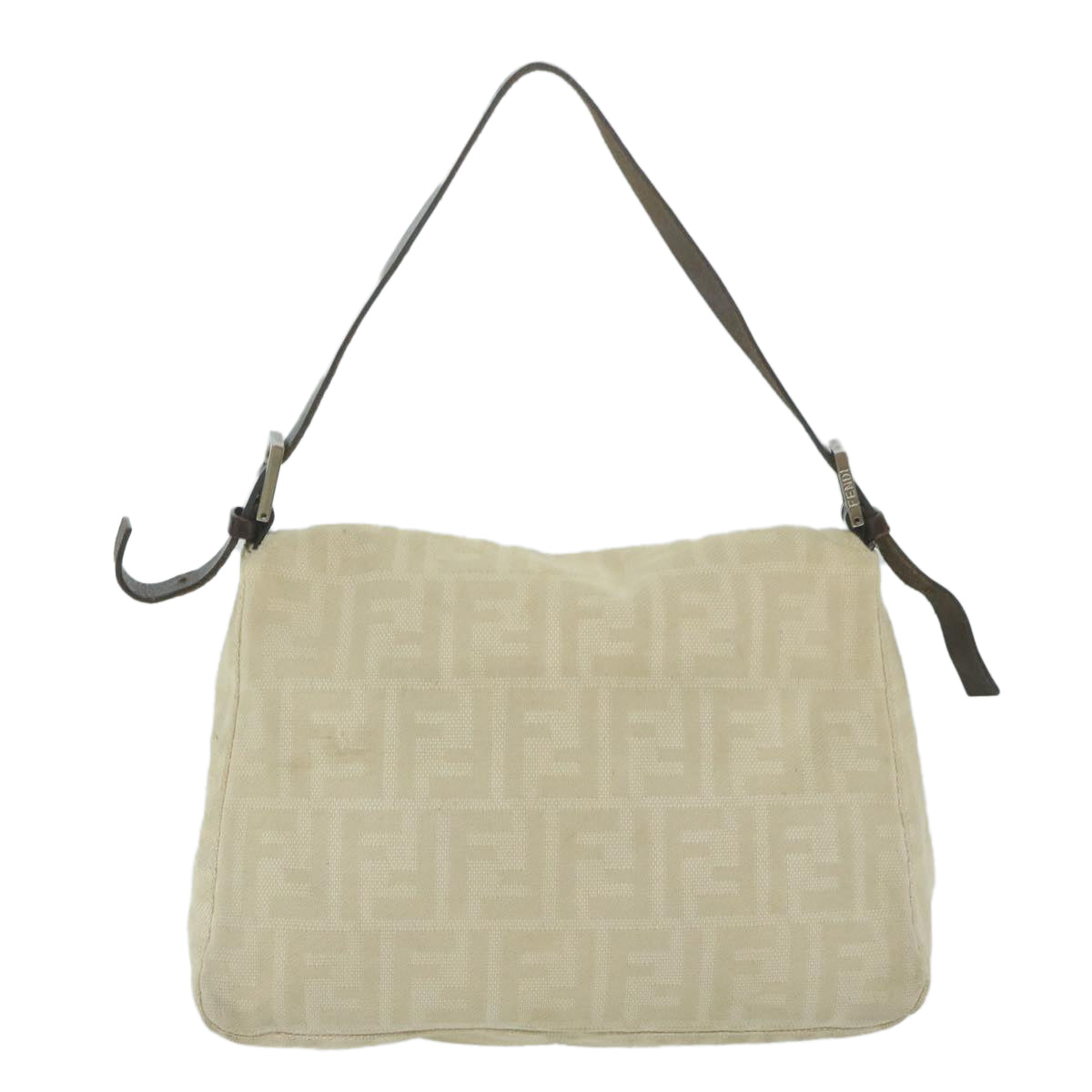 FENDI Zucca Canvas Mamma Baguette Shoulder Bag Beige62678