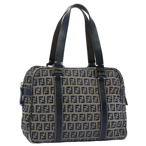 FENDI Zucchino Canvas Hand Bag Navy62679