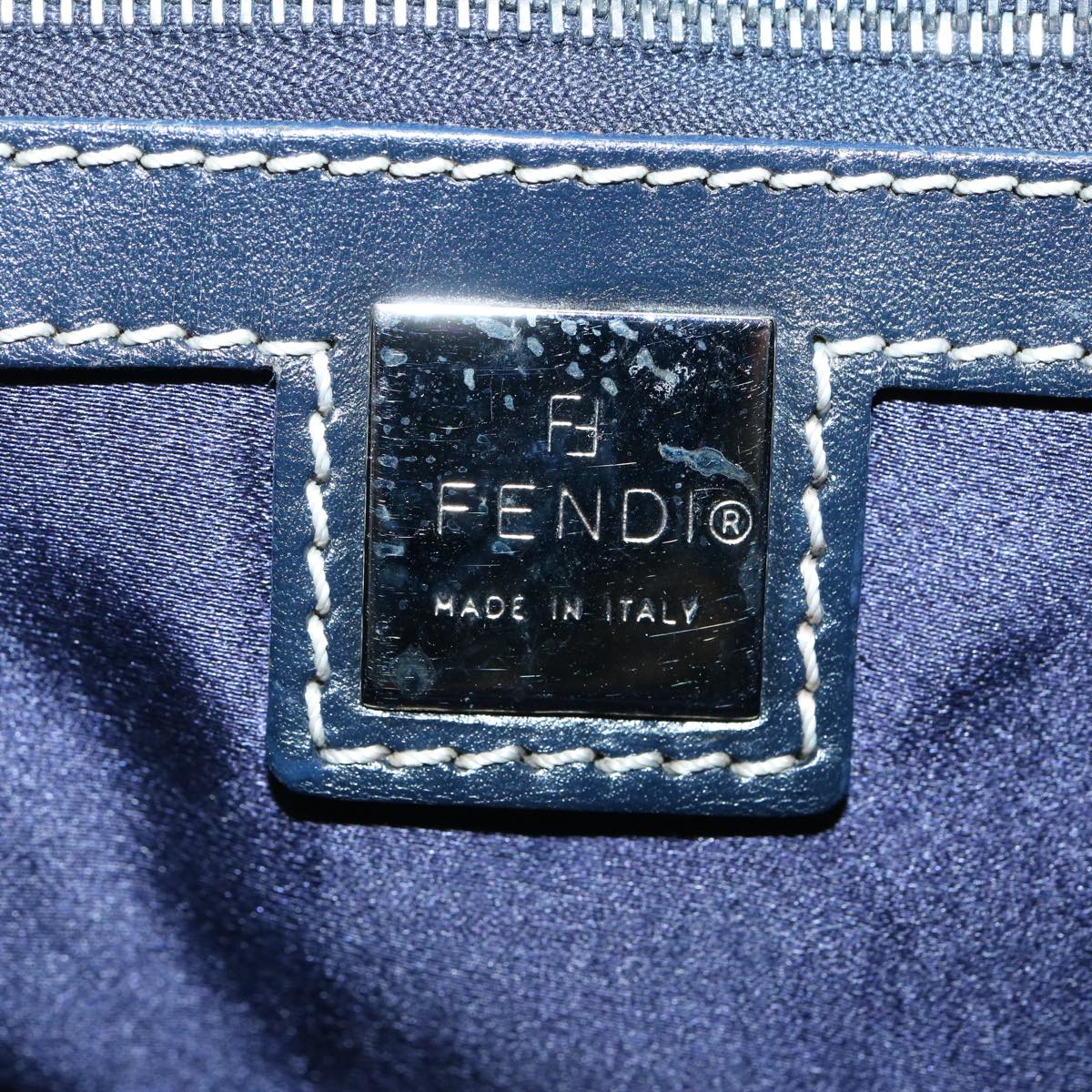 FENDI Zucchino Canvas Hand Bag Navy62679